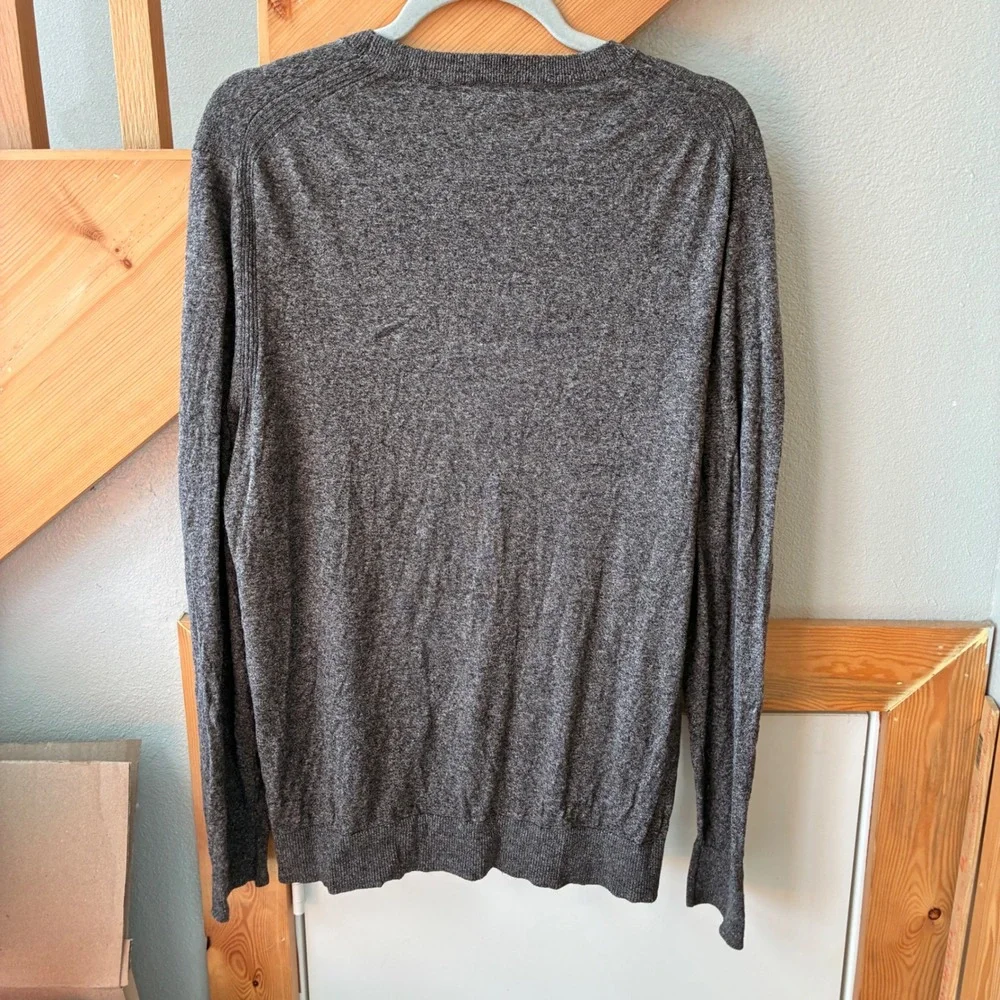 Banana Republic Silk Linen Sweater Mens Large Gray Excellent